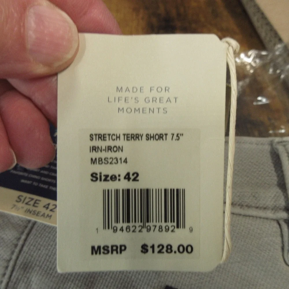 Faherty Men's Chino Shorts 42 Iron Cotton Blend Stretch Terry 7
